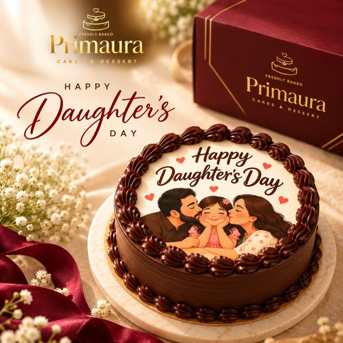 Happy Daughter’s Day Chocolate Cake in Mumbai | Primaura Cakes